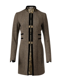 Product image thumbnail - T.ba - Medallion Black and Beige Tweed Coat