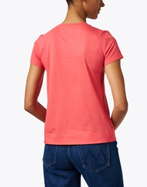 Back image thumbnail - Lafayette 148 New York - The Modern Coral Cotton Tee