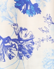 Fabric image thumbnail - Rani Arabella - Blue Coral Print Cashmere Silk Poncho
