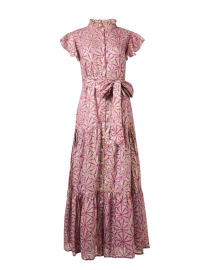 Pink Floral Print Cotton Voile Dress