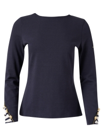 Manosque Navy Cotton Jersey Sweater