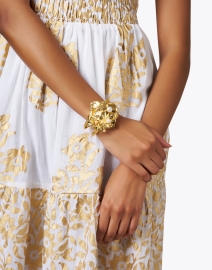 Look image thumbnail - Kenneth Jay Lane - Gold Flower Cuff Bracelet