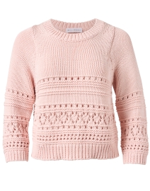 Product image thumbnail - White + Warren - Pink Cotton Pointelle Sweater
