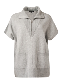 Grey Knit Quarter Zip Sweater