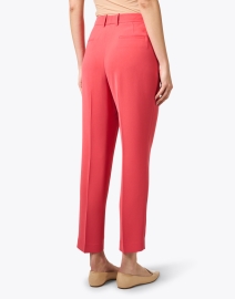 Back image thumbnail - Lafayette 148 New York - Clinton Coral Pink Crepe Ankle Pant
