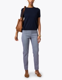 Look image thumbnail - Equestrian - Milo Blue Dot Print Stretch Pant