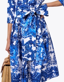 Extra_1 image thumbnail - Samantha Sung - Audrey White and Blue Print Stretch Cotton Dress