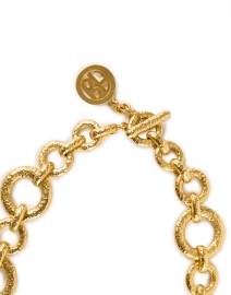 Back image thumbnail - Ben-Amun - Textured Gold Toggle Necklace