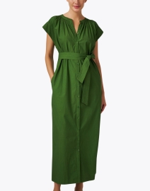 Front image thumbnail - Apiece Apart - Mirada Green Cotton Dress