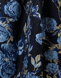 Fabric image thumbnail - Shoshanna - Serra Blue and Gold Jacquard Dress