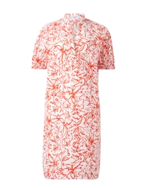 Product image thumbnail - Rosso35 - Orange and White Floral Cotton Dress