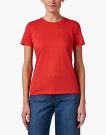 Front image thumbnail - Vince - Vermillion Red Cotton T-Shirt