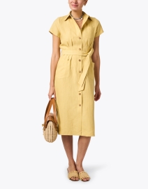 Look image thumbnail - Ines de la Fressange - Ethel Yellow Linen Shirt Dress
