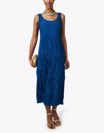 Look image thumbnail - Eileen Fisher - Blue Crushed Silk Dress