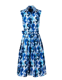 Audrey Blue and White Print Dress