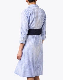 Back image thumbnail - Hinson Wu - Riley Blue and White Gingham Cotton Dress