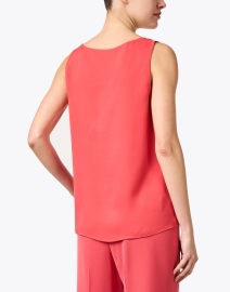 Back image thumbnail - Lafayette 148 New York - Finnley Coral Pink Silk Top