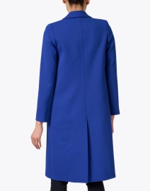Back image thumbnail - Smythe - Cobalt Blue Stretch Wool Coat