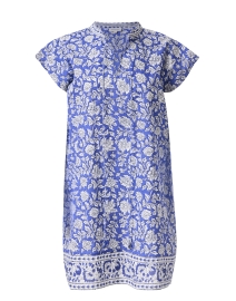 Product image thumbnail - Pomegranate - Blue Print Cotton Shift Dress