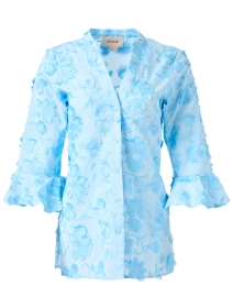 Arielle Blue Floral Embroidered Blouse 