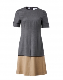 Deflina Grey and Beige Colorblock Dress