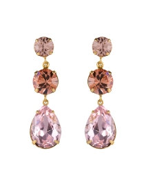 Aileen Pink Crystal Triple Drop Earrings