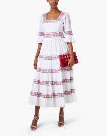 Look image thumbnail - Pink City Prints - Celine White Embroidered Cotton Dress