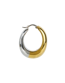Back image thumbnail - Lizzie Fortunato - Gold and Silver Bubble Hoop Earrings