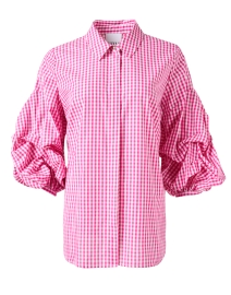 Product image thumbnail - Weill - Salla Fuchsia Gingham Cotton Shirt
