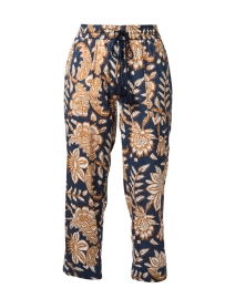 Product image thumbnail - Figue - Noa Navy and Gold Print Cotton Pant