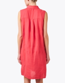 Back image thumbnail - Eileen Fisher - Red Linen Shirt Dress