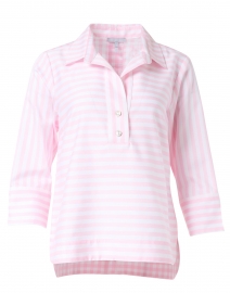 Product image thumbnail - Hinson Wu - Aileen Soft Pink and White Striped Shirt