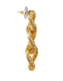 Oscar de la Renta - Light Peach Crystal Encrusted Chain Link Earring 