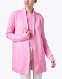 Front image thumbnail - Burgess - Pink Cotton Silk Travel Coat