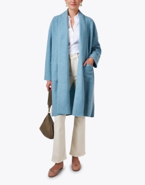 Look image thumbnail - Eileen Fisher - Blue Wool Coat