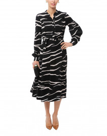 Black and White Zebra Printed Henley Dress