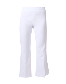 White Stretch Pull On Flared Crop Pant