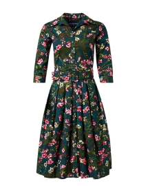 Audrey Green and Pink Print Stretch Cotton Dress