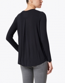 Majestic Filatures - Navy Soft Touch Pleated Top