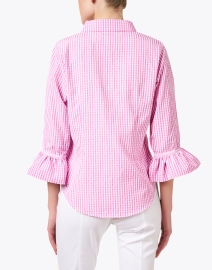 Back image thumbnail - Gretchen Scott - Pink and White Gingham Shirt