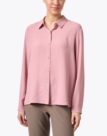 Front image thumbnail - Eileen Fisher - Pink Silk Shirt