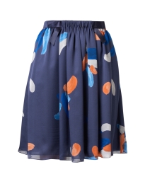Product image thumbnail - Emporio Armani - Blue Printed Silk Skirt