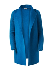Ocean Blue Wool Cashmere Coat