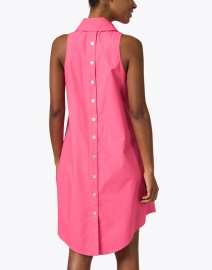 Back image thumbnail - Finley - Swing Pink Cotton Shirt Dress