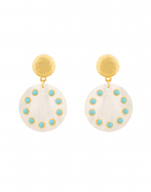 Turquoise and Mother of Pearl Drop Earrings