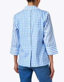 Back image thumbnail - Hinson Wu - Aileen Light Blue and White Striped Cotton Top