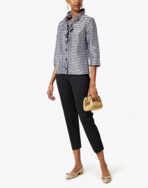 Look image thumbnail - Connie Roberson - Celine Black and White Check Silk Shirt