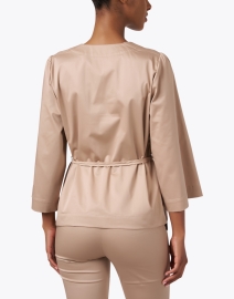 Back image thumbnail - Marc Cain - Beige Belted Blouse