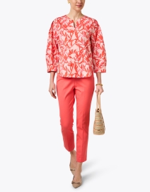 Look image thumbnail - Marc Cain - Red and Pink Print Cotton Top