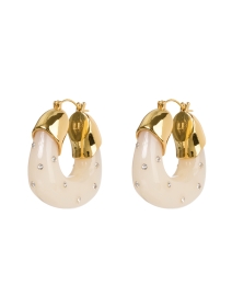 Product image thumbnail - Lizzie Fortunato - Ivory Studded Hoop Earrings